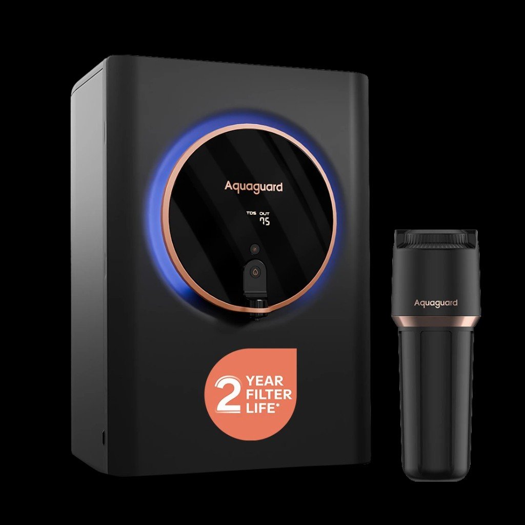 Aquaguard Aspire Halo 2X UV + HMR Stainless Steel WQI Water Purifier | 2 Year Filter Life | With Mega Sediment Filter